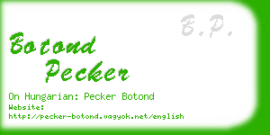 botond pecker business card